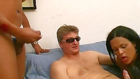 Italian & black man have their way with hairy black cock