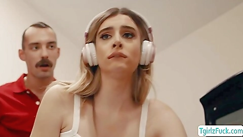 Sexy blonde babe is fucked in the ass hole in the kitchen