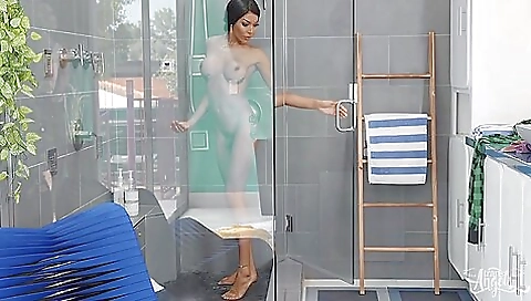 Brunette ebony chick railed and rampled after an interracial threesome