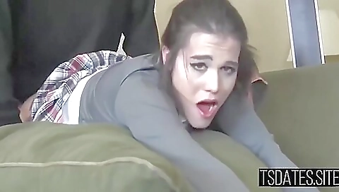 Busty brunette gets fucked in the ass on a homemade video