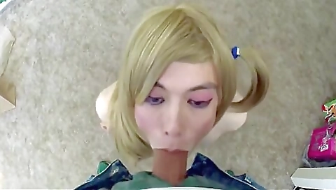 Deepthroat blowjob with a hot blonde pornstar in POV