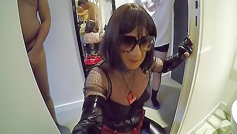 Brunette amateur is in a threesome with her master