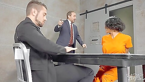 Skinny blonde gets pounded by a big cock in her ass