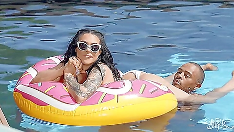 Teen girl is caught outdoors while she is in the rain