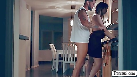 Busty tranny gets her butt drilled with her hot stepbrother